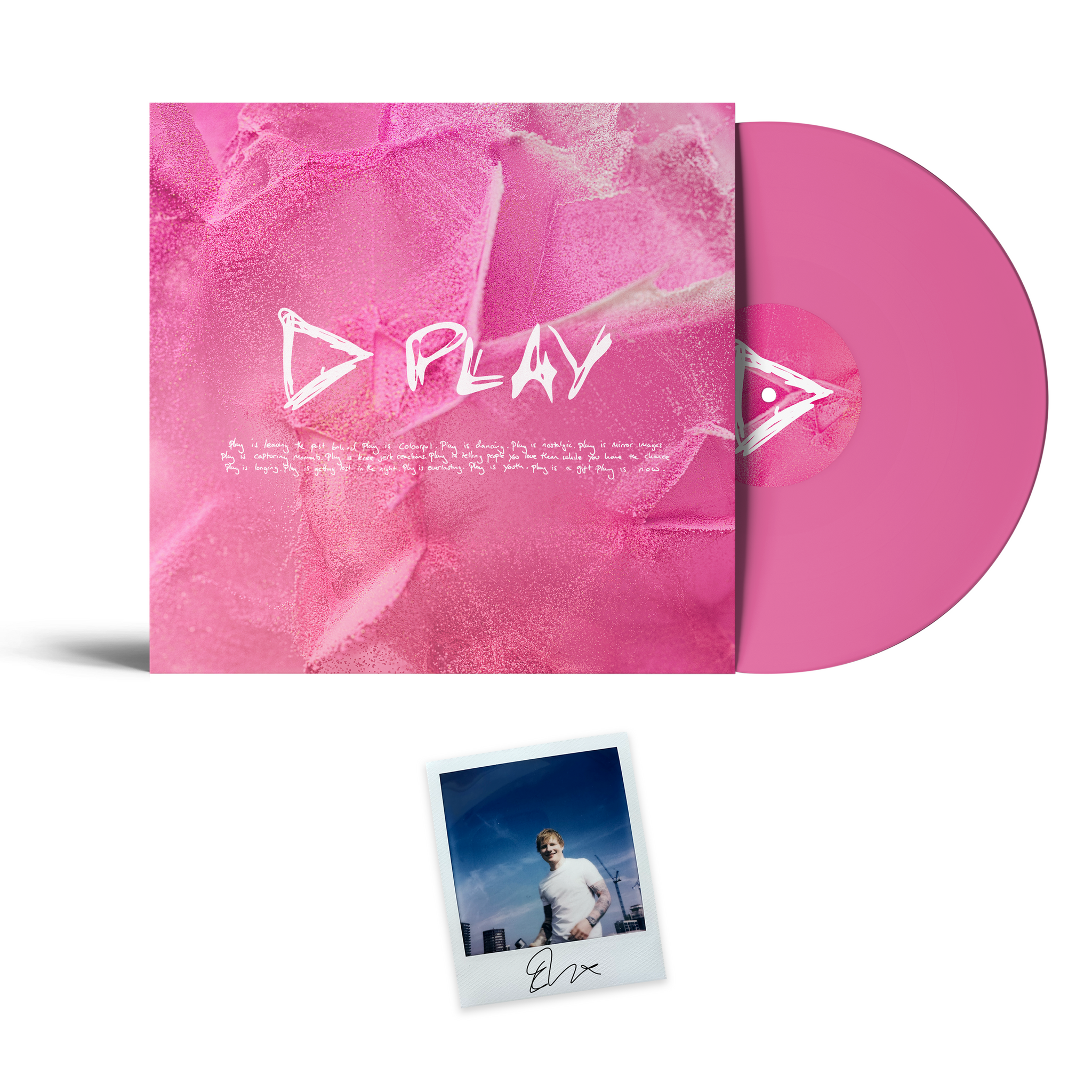 エドシーラン　ed sheeran 限定レコード　サイン付き Ed Sheeran: Play Vinyl LP (Pink w/ Signed Photo Print)