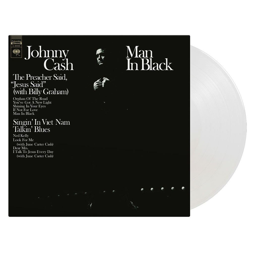 Johnny Cash – Man In Black, Numbered, Crystal Clear Vinyl LP