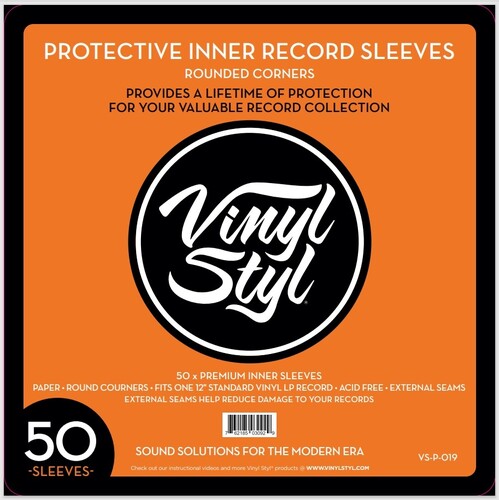 12" Vinyl LP Record Inner Sleeves, (White, Round Corner) 50 pack