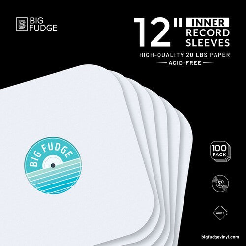 Big Fudge: 12" Vinyl LP Record Inner Sleeves (White) 100 Pack