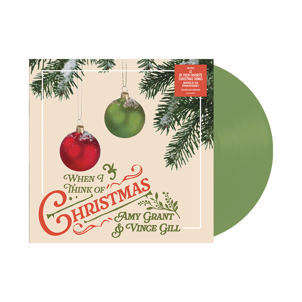 Amy Grant & Vince Gill: When I Think of Christmas Vinyl LP (Olive Green)