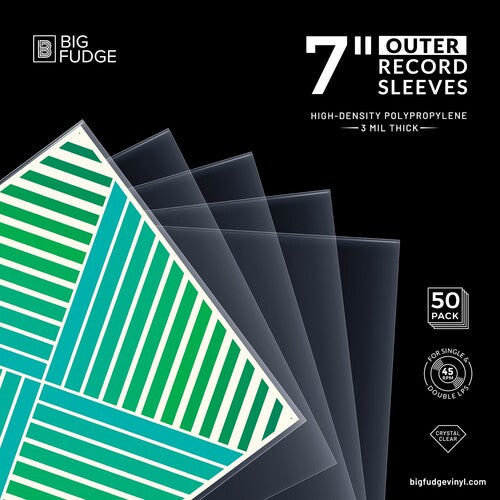 Big Fudge: 7" Vinyl LP Record Outer Sleeves (Crystal Clear) 50 Pack
