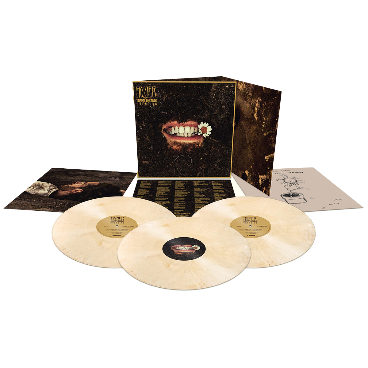 Hozier: Unreal Unearth Unending Vinyl LP (Deluxe 3xLP, Tooth White)