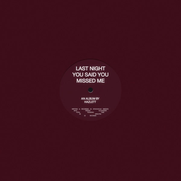 Hazlett: Last Night You Said You Missed Me Vinyl LP (Red/Black)