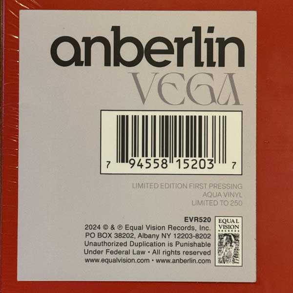 Anberlin: Vega Vinyl LP (Aqua, Import)