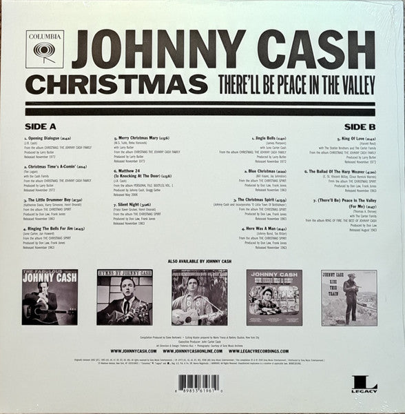 Johnny Cash: Christmas - There'll Be Peace In The Valley Vinyl LP
