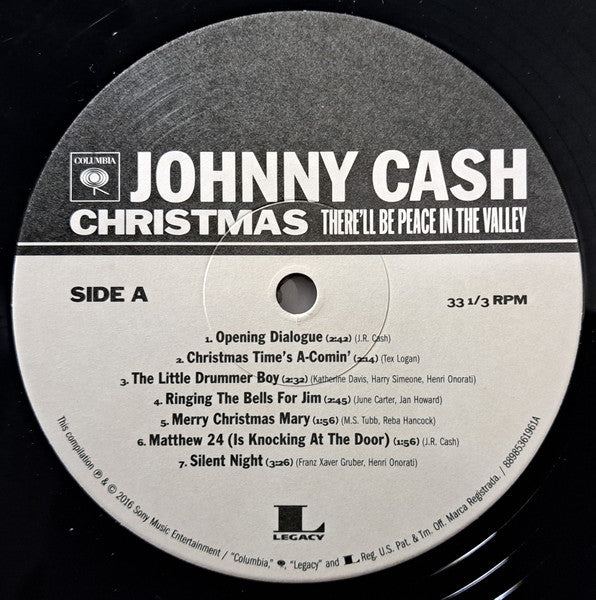 Johnny Cash: Christmas - There'll Be Peace In The Valley Vinyl LP