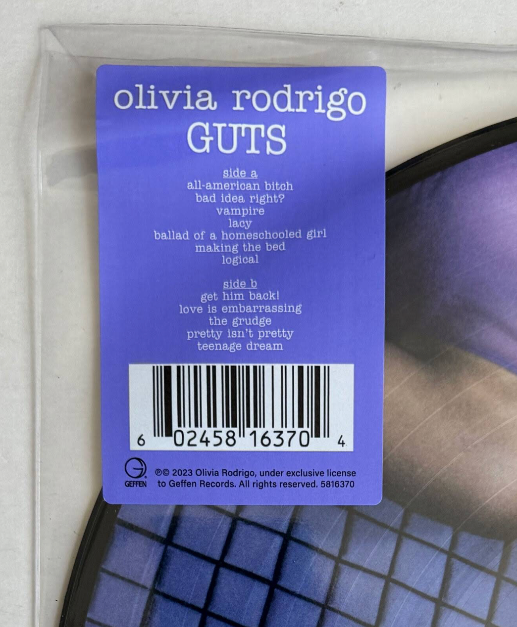 Oliva Rodrigo: GUTS Vinyl LP (Picture Disc)