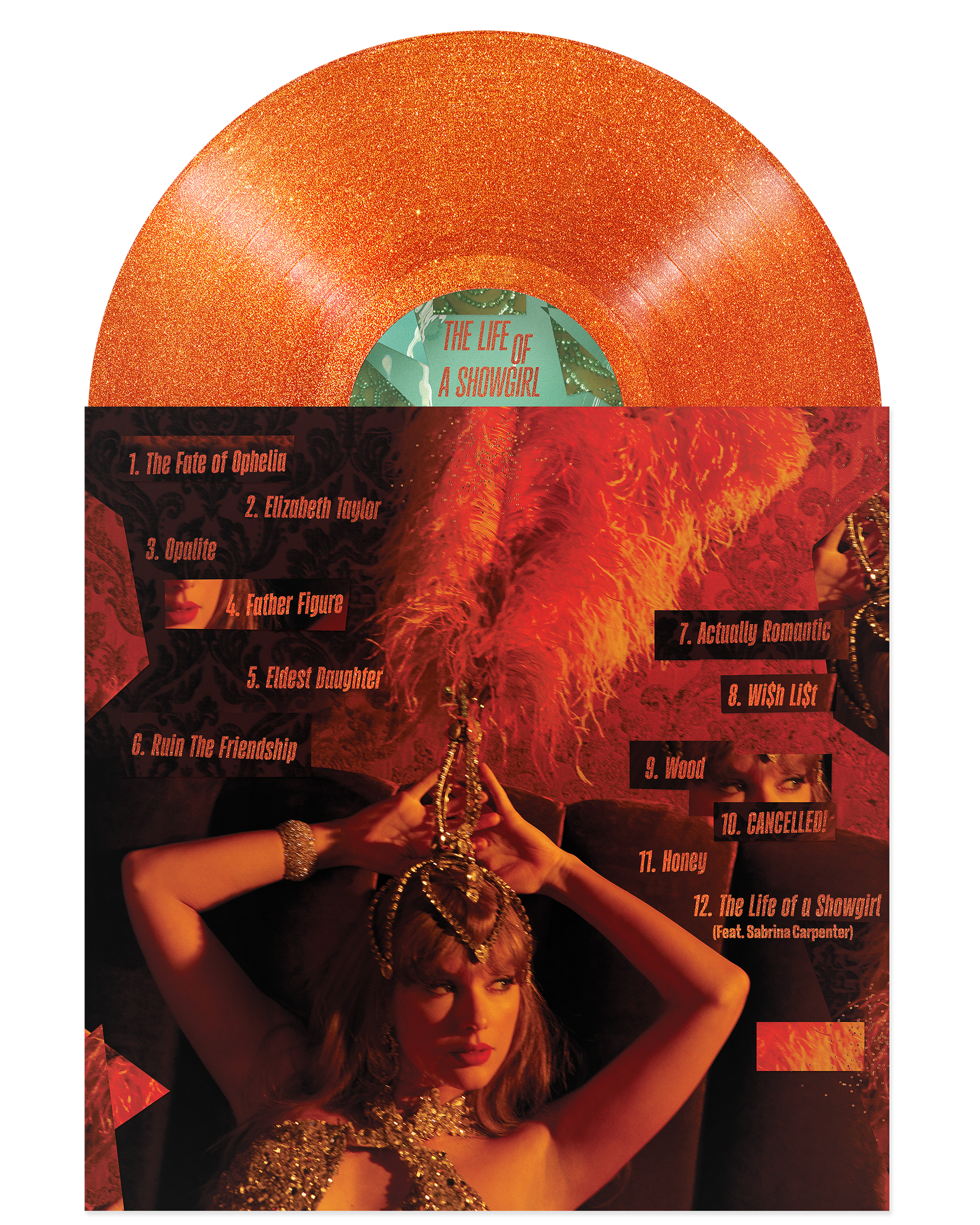 Taylor Swift: The Life of a Showgirl Vinyl LP (Orange Glitter - Sweat & Vanilla Perfume)