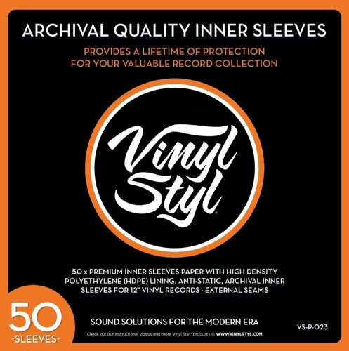 Vinyl Styl: 12" Vinyl LP Record Inner Sleeves, (HDPE-Lined, White) 50 pack