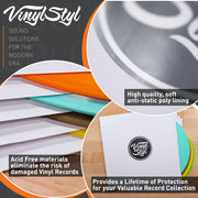 Vinyl Styl: 12" Vinyl LP Record Inner Sleeves, (HDPE-Lined, White) 50 pack