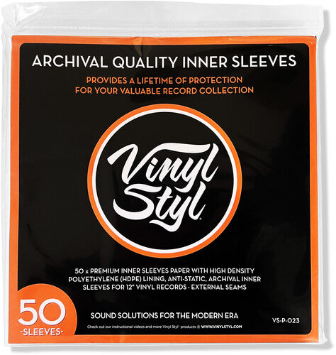 Vinyl Styl: 12" Vinyl LP Record Inner Sleeves, (HDPE-Lined, White) 50 pack