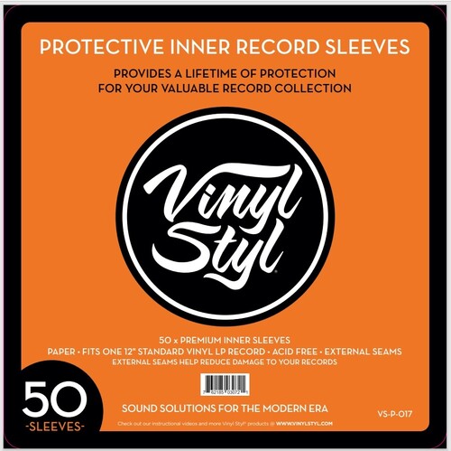 Vinyl Styl: 12" Vinyl LP Record Inner Sleeves, (White, Square Corner) 50 pack
