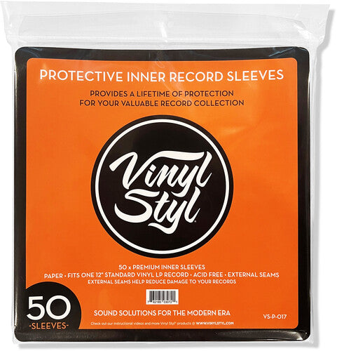 Vinyl Styl: 12" Vinyl LP Record Inner Sleeves, (White, Square Corner) 50 pack