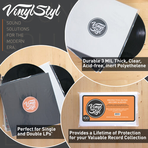 Vinyl Styl: 12" Vinyl LP Record Outer Sleeves (Clear) 100 pack