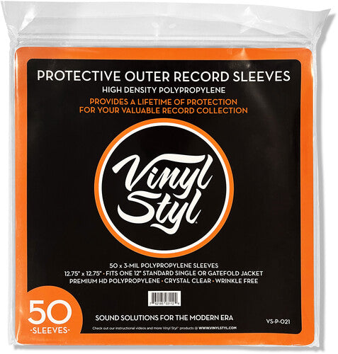 Vinyl Styl: 12" Vinyl LP Record Outer Sleeves, (Clear) 50 pack