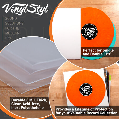 Vinyl Styl: 12" Vinyl LP Record Outer Sleeves, (Clear) 50 pack