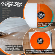 Vinyl Styl: 12" Vinyl LP Record Outer Sleeves, Re-sealable Flap (Clear) 50 pack