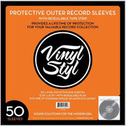 Vinyl Styl: 12" Vinyl LP Record Outer Sleeves, Re-sealable Flap (Clear) 50 pack cover