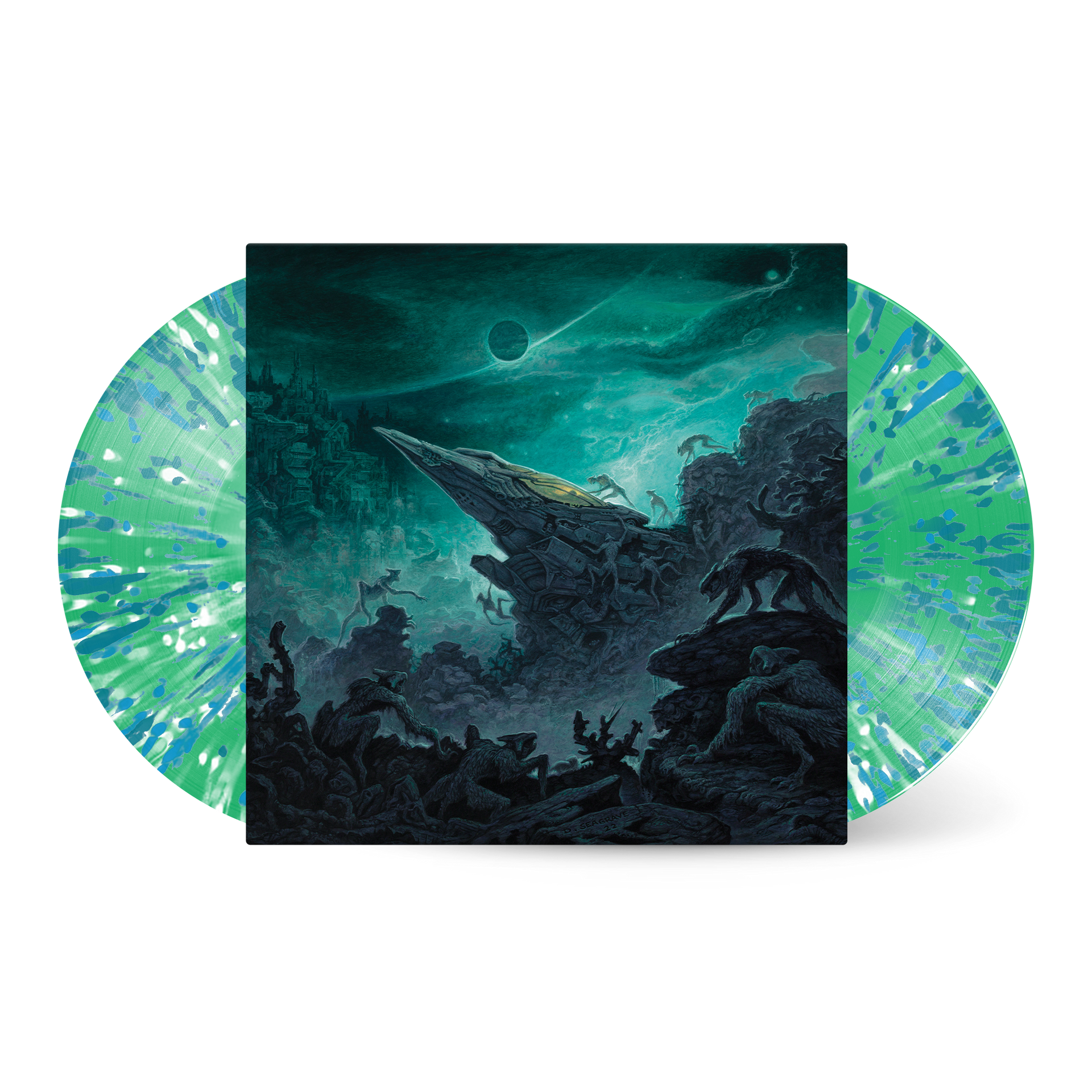 Becoming The Archetype: Children Of The Great Extinction Vinyl LP (Green w/ Blue & White Splatter)