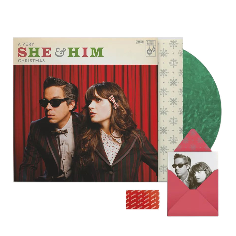 She & Him: A Very She & Hiim Christmas Vinyl LP (Green + Greeting Card)