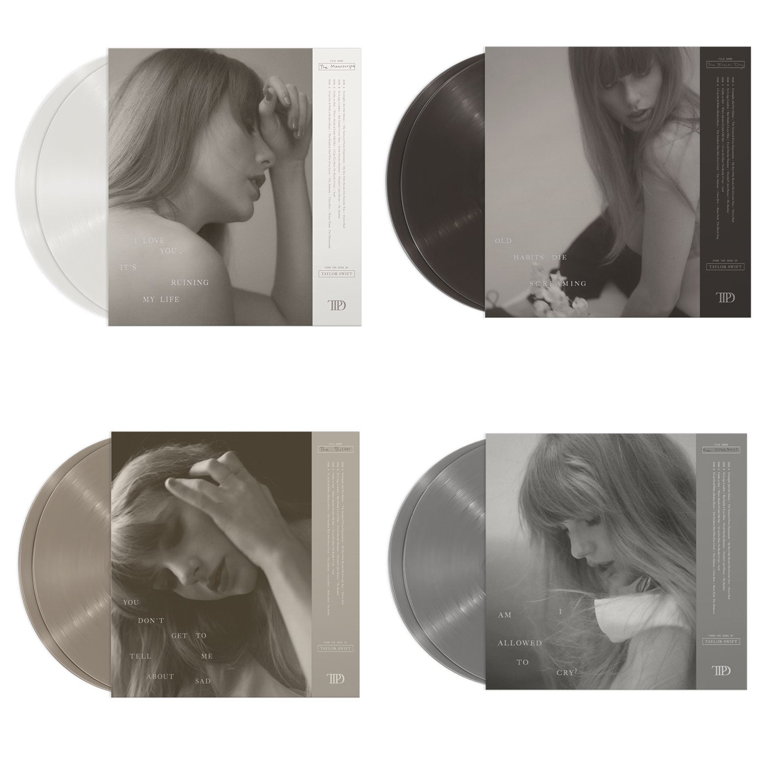 Taylor Swift: The Tortured Poets Department Vinyl LP Collection (All 4 Color Variants)