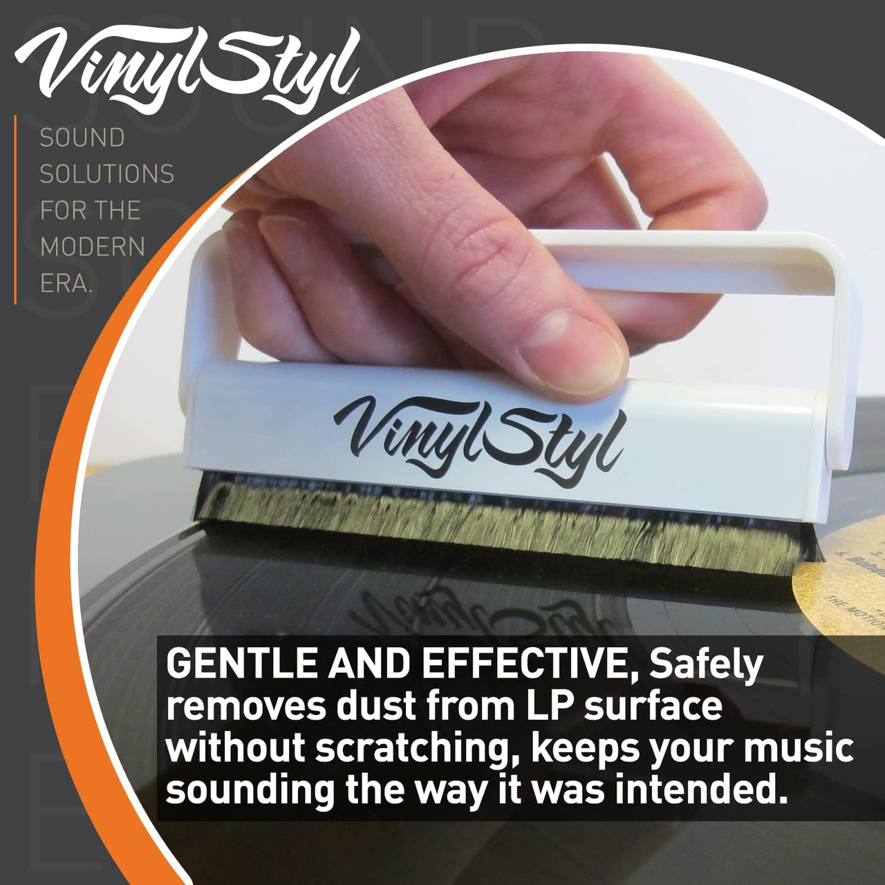 Vinyl Styl Anti-Static Vinyl Record Cleaning Brush - Micro Fiber (White)