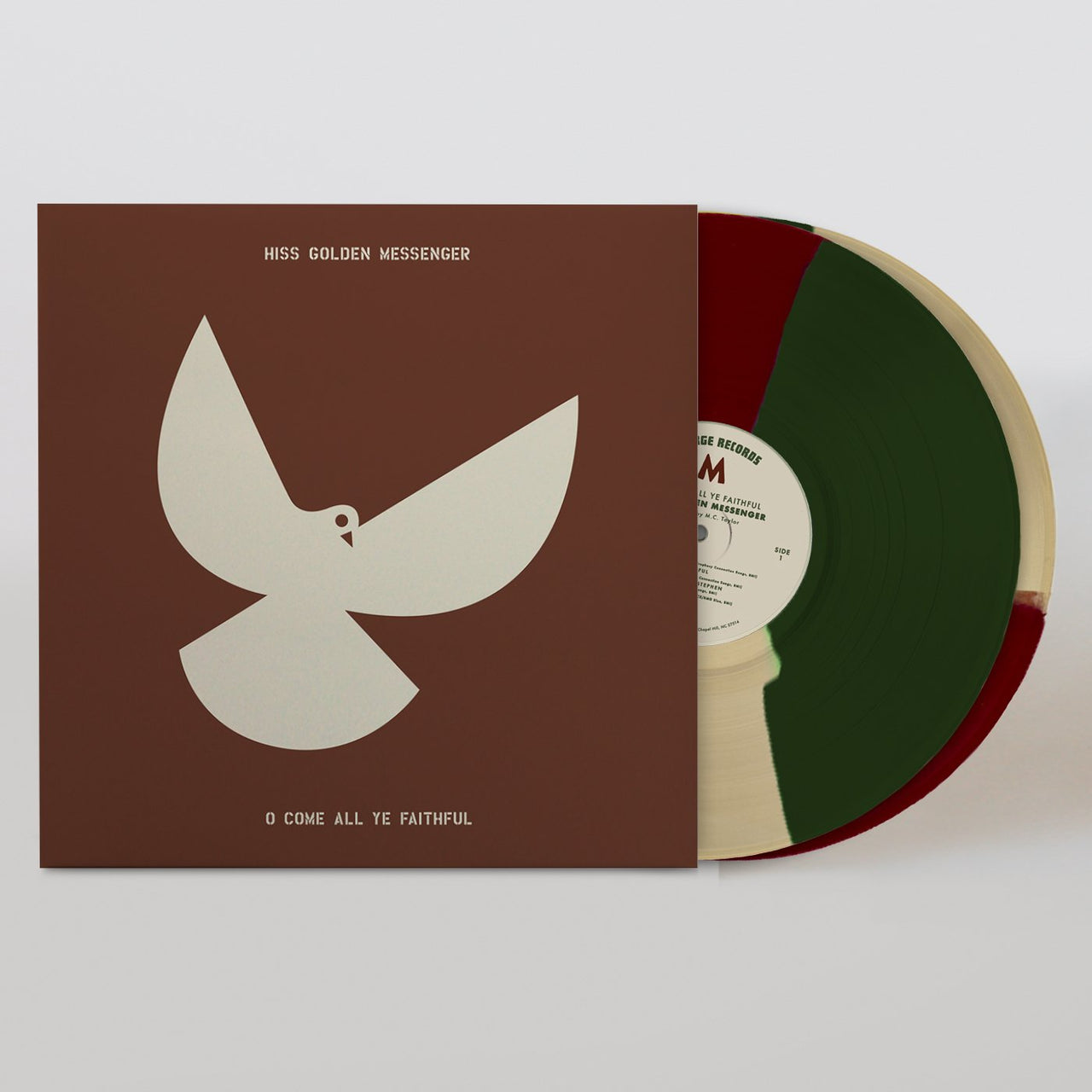 Hiss Golden Messenger: O Come All Ye Faithful CD (Bone Green Red Tri-Color Segment)