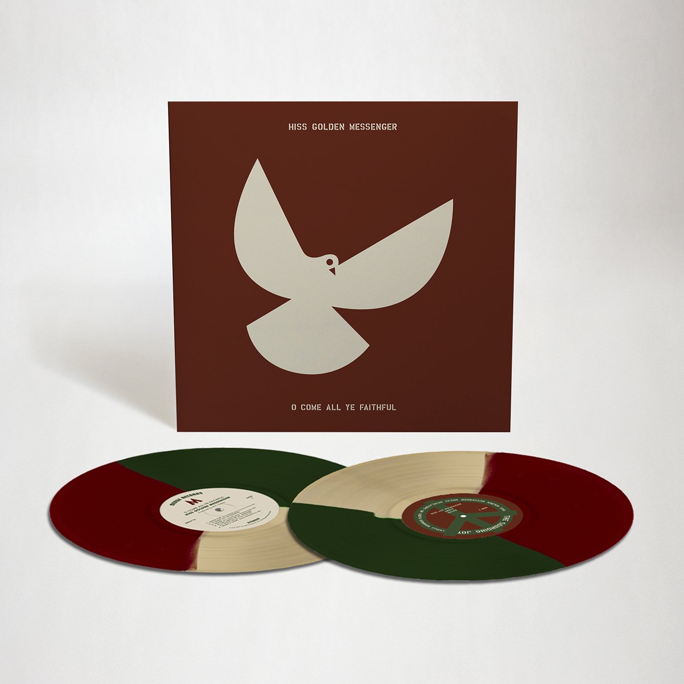 Hiss Golden Messenger: O Come All Ye Faithful CD (Bone Green Red Tri-Color Segment)