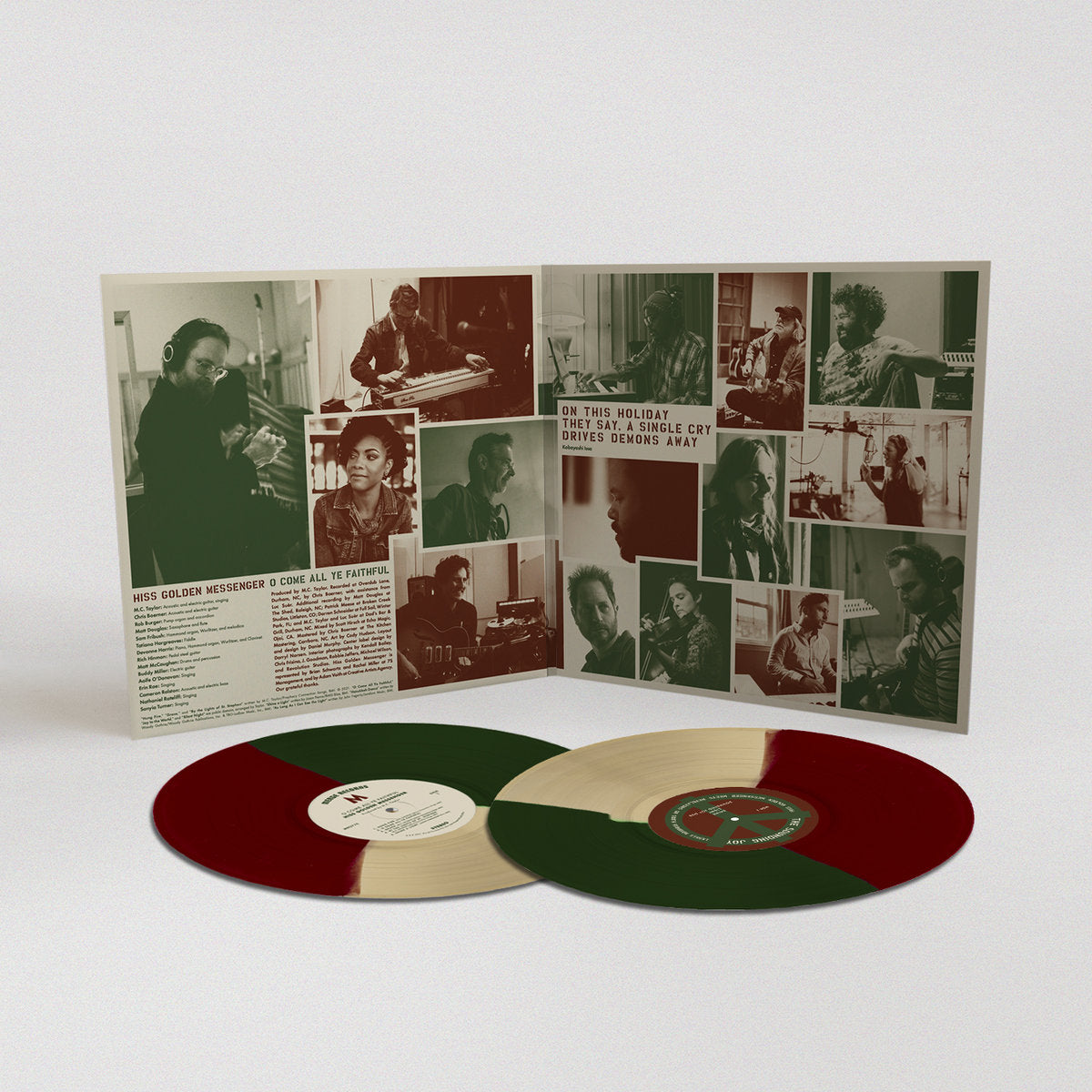 Hiss Golden Messenger: O Come All Ye Faithful CD (Bone Green Red Tri-Color Segment)