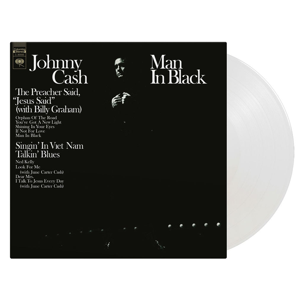 Johnny Cash: Man In Black Vinyl LP (180 gram, Crystal Clear)